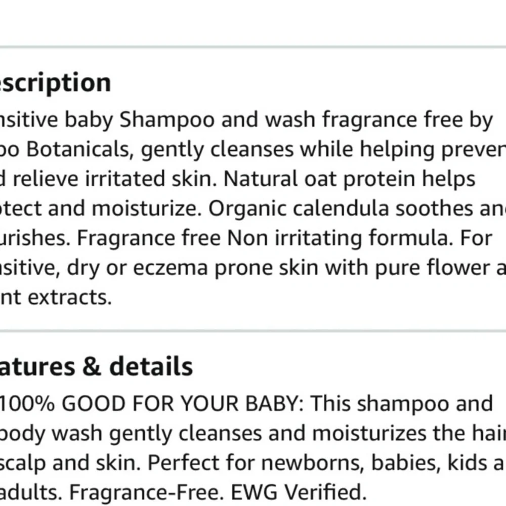 Babo Botanicals Sensitive Baby Shampoo and Wash Shea Butter Aloe Vera